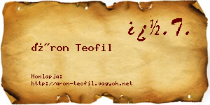 Áron Teofil névjegykártya